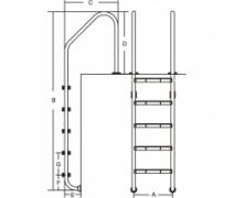 3 Basamaklı AISI-304 Parpali Standart Merdiven